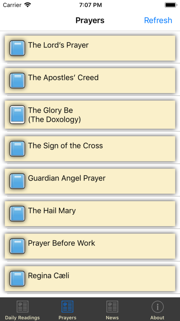 Prayer List Sample